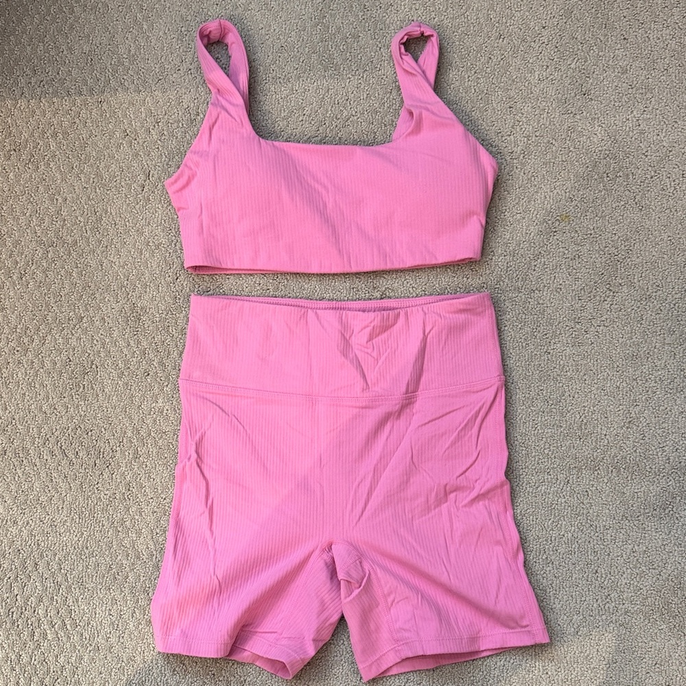 Cotton On Pink Ribbed Set